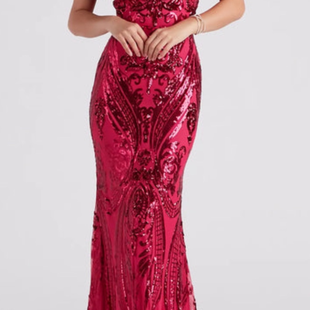 Windsor Red Sequin Prom Dress